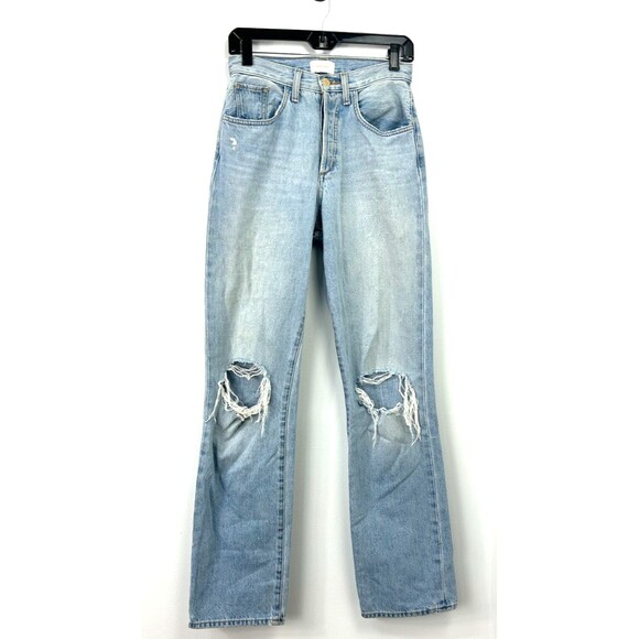 Favorite Daughter Cheshire Jeans Sz 24 Light Blue Straight Leg High Rise 1189R1 - Picture 2 of 12